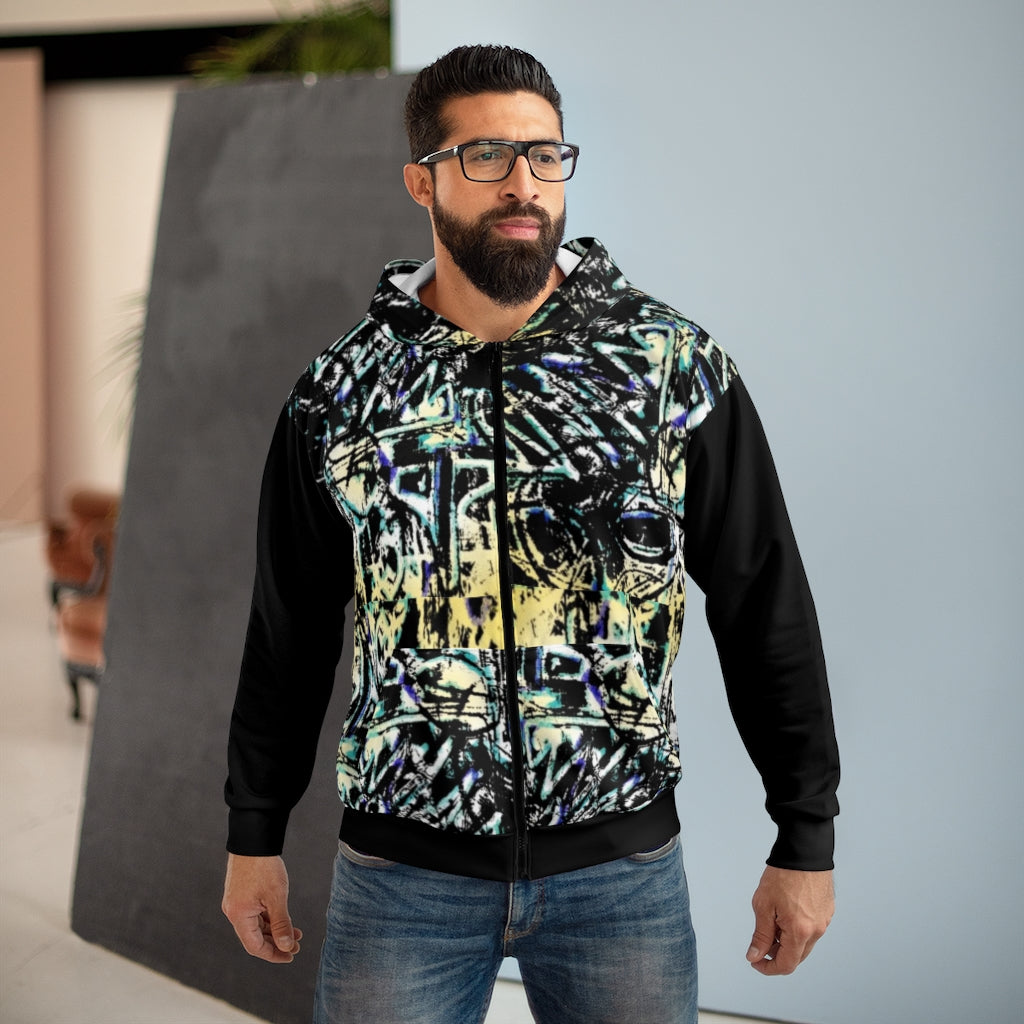 Graffiti-esque Unisex Zip Hoodie – Atelier Ambereena Razvi