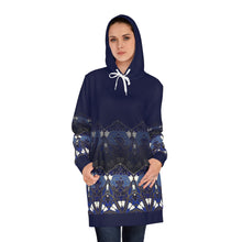 Load image into Gallery viewer, Stylized Blue Ombré Women's Hoodie Dress