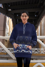 Load image into Gallery viewer, Stylized Blue Ombré Women's Hoodie Dress