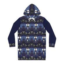 Load image into Gallery viewer, Stylized blue florals Hoodie Dress