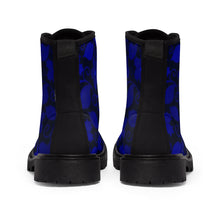 Load image into Gallery viewer, Prussian Blue Florals Women's Canvas Boots