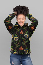 Load image into Gallery viewer, Persian Florals (noir) Hoodie
