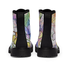 Load image into Gallery viewer, Watercolour and ink florals - Women&#39;s Canvas Boots
