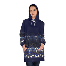 Load image into Gallery viewer, Stylized Blue Ombré Women&#39;s Hoodie Dress
