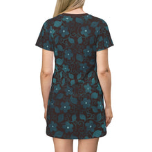 Charger l&#39;image dans la galerie, Teal and Dark Chocolate T-Shirt Dress
