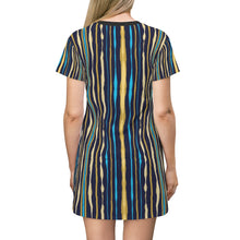 Charger l&#39;image dans la galerie, Neon stripes T-Shirt Dress
