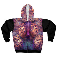 Load image into Gallery viewer, Abstract Calligraphy Unisex Zip Hoodie
