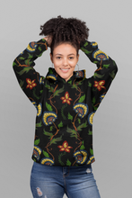 Load image into Gallery viewer, Persian Florals (noir) Hoodie
