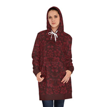 Load image into Gallery viewer, Red Blossoms Women&#39;s Hoodie Dress (AOP)
