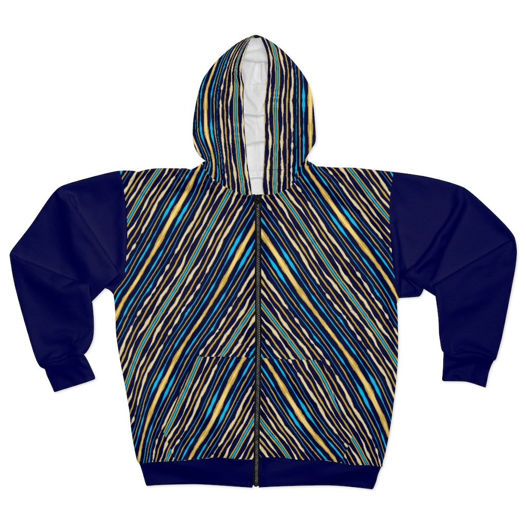 Neon Stripes Unisex Zip Hoodie