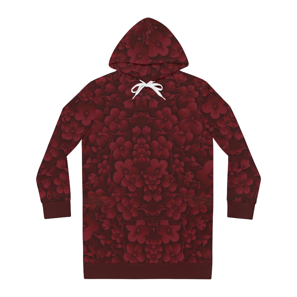 Red Blossoms Women's Hoodie Dress (AOP)