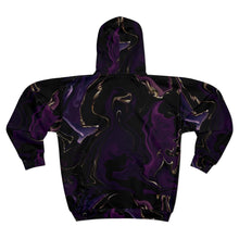 Load image into Gallery viewer, Purple Marble Unisex Zip Hoodie
