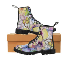 Load image into Gallery viewer, Watercolour and ink florals - Women&#39;s Canvas Boots
