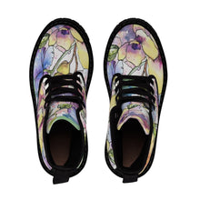 Load image into Gallery viewer, Watercolour and ink florals - Women&#39;s Canvas Boots
