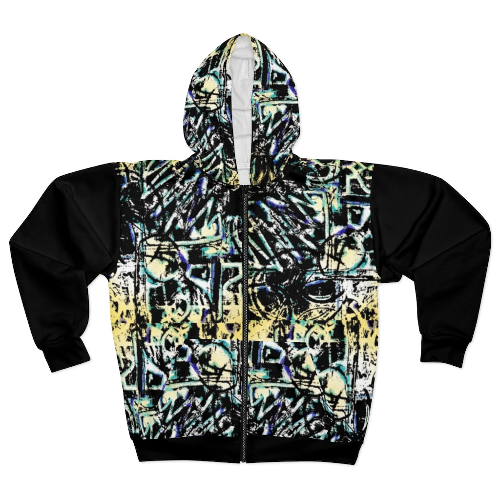 国内で当店のみ DND4DES - Camouflage Graffiti Zip-Up Jacket DND4DES Camo Zip-up Embroidery Hoodie