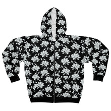 Load image into Gallery viewer, B&amp;W Blossoms  Unisex Zip Hoodie
