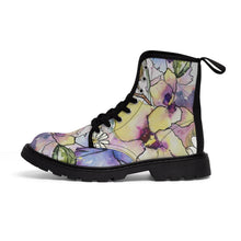 Load image into Gallery viewer, Watercolour and ink florals - Women&#39;s Canvas Boots
